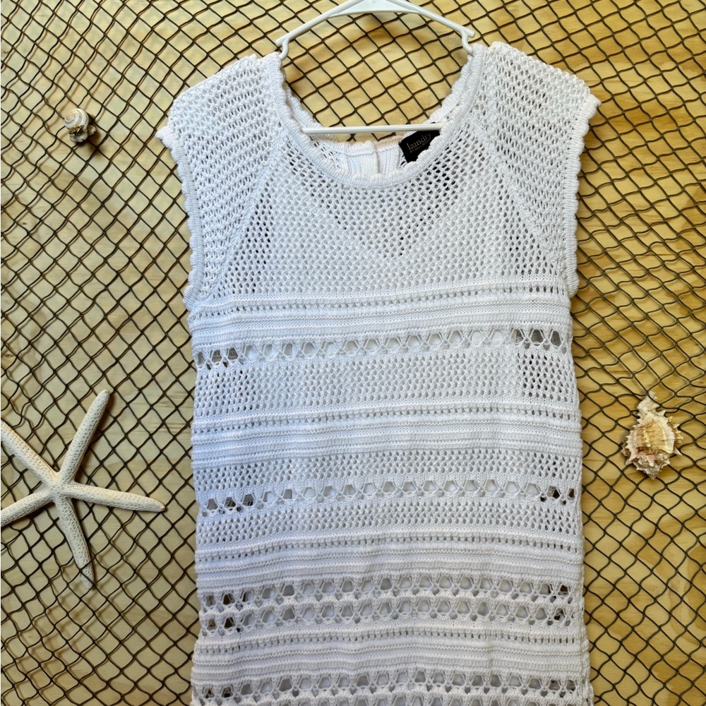 White Crochet Knit Top